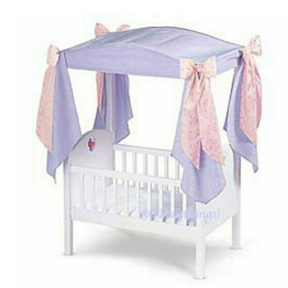Vtg American Girl Bitty Baby CRIB CANOPY COVER ONLY Doll Bed Purple Lavender - Picture 2 of 5